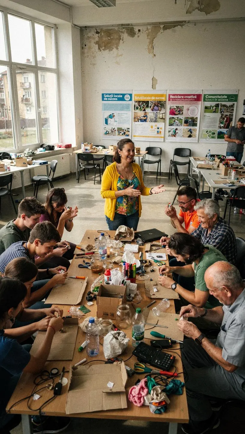 Fotografie cu un cetățean oferind feedback constructiv în cadrul unei întâlniri publice.